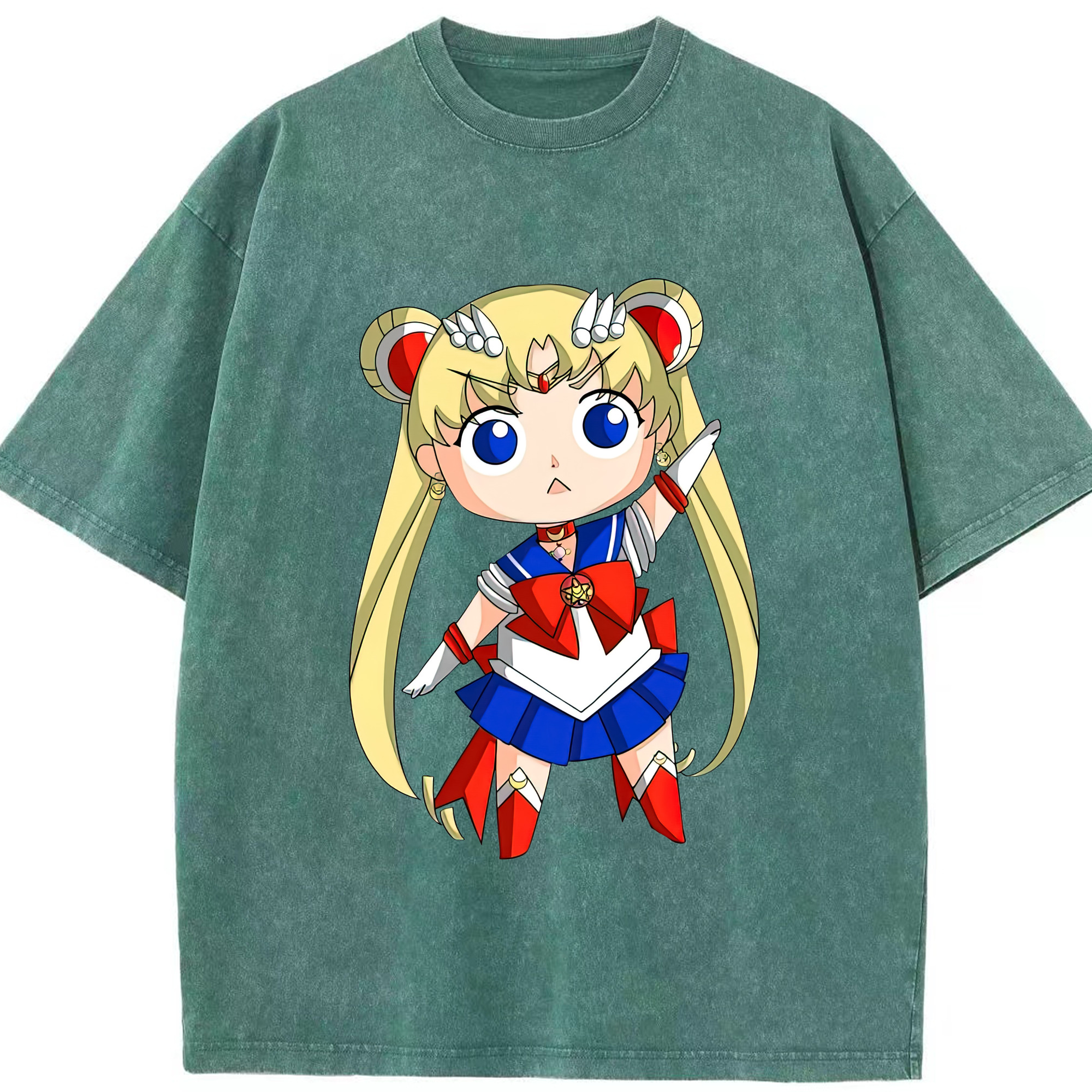 （画像用） 美少女戦士セーラームーン 月野 うさぎ つきの うさぎ Sailor Moon Tsukino Usagi 綿100% ヴィンテージ風 半袖Tシャツ（フロントプリント）